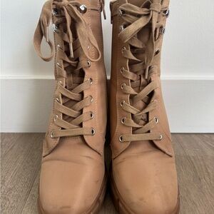 Steve Madden Beige Lace-Up Boots